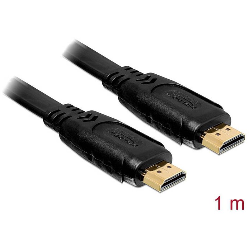 Foto van Delock hdmi aansluitkabel hdmi-a stekker, hdmi-a stekker 1.00 m zwart 82669 hdmi-kabel