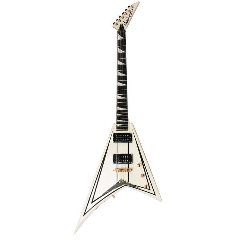 Foto van Jackson rrt-3 pro series rhoads ivory black pinstripes