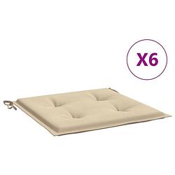 Foto van Vidaxl tuinstoelkussens 6 st 50x50x3 cm stof beige