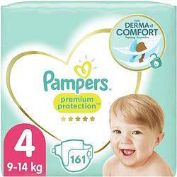 Foto van Pampers premium protection luiers - maat 4 - 161 luiers (7 x 23) 9-14 kg