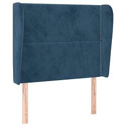 Foto van The living store hoofdeind - hoofdbord - donkerblauw - stof - 93 x 23 x 118/128 cm