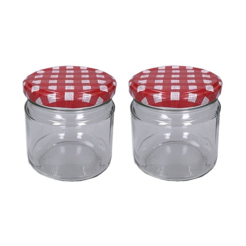 Foto van Set van 2x stuks luchtdichte weckpotten/jampotten transparant glas 210 ml - weckpotten