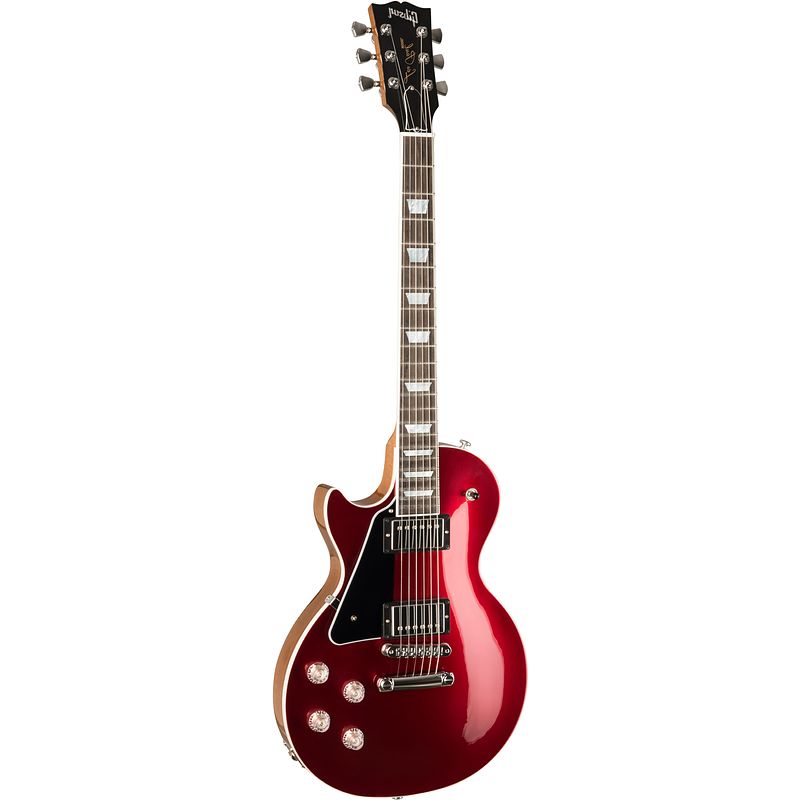 Foto van Gibson modern collection les paul modern lh sparkling burgundy elektrische gitaar met koffer