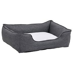 Foto van The living store hundebett comfort - polyesterstoff - grau/weiß - 85.5 x 70 x 23 cm