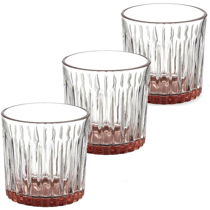 Foto van Luxe exotic collection drinkglazen set 6x stuks op brons basis 330 ml - drinkglazen