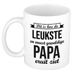 Foto van Leukste en meest geweldige papa cadeau koffiemok / theebeker 300 ml - feest mokken