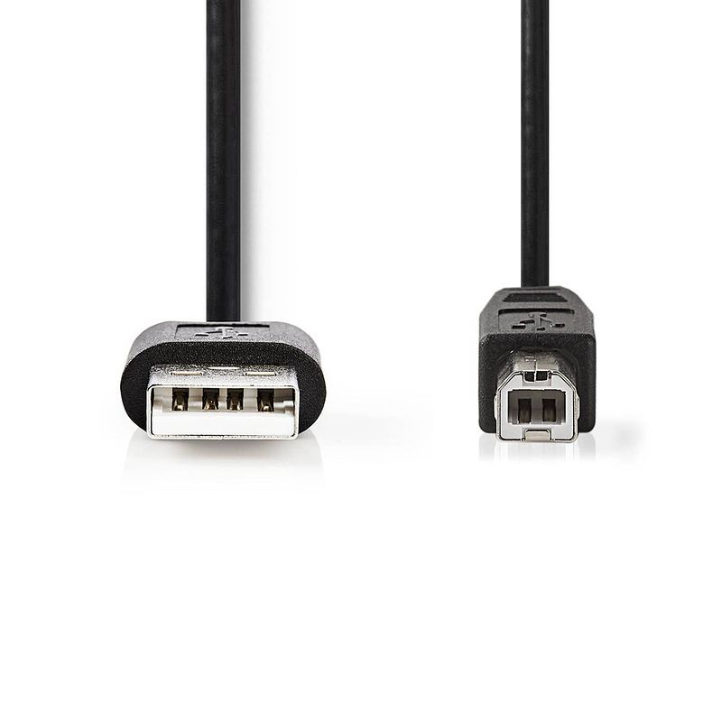 Foto van Nedis usb-kabel - zwart - 2.00 m