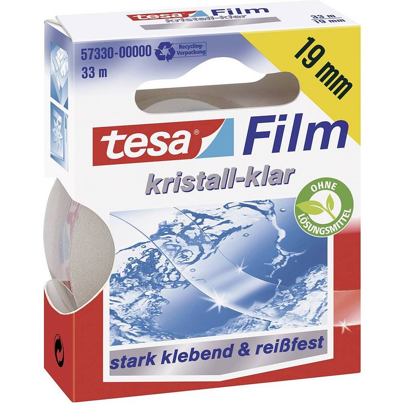 Foto van Tesa 57330-00000-03 tesafilm kristall-klar transparant (l x b) 33 m x 19 mm 1 stuk(s)