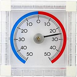 Foto van Zelfklevende raamthermometer - wit - kunststof - 8 cm - buitenthermometers