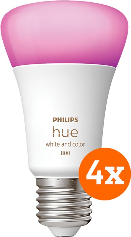 Foto van Philips hue white and color e27 800lm 4-pack