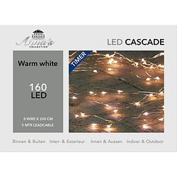 Foto van Cascade verlichting zilverdraad 160l/8x2m led warmwit
