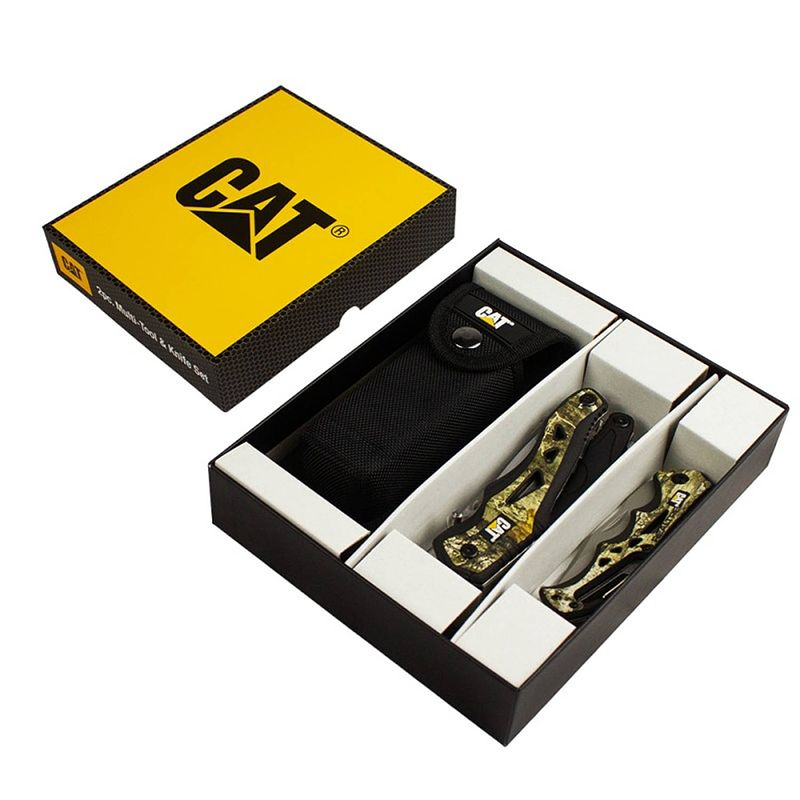 Foto van Cat 2pcs camo 10 in 1 multi tool en zakmes