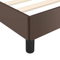 Foto van The living store bedframe - bruin - 203 x 166 cm - verstelbaar hoofdeind - ondersteunende poten - multiplex lattenbodem