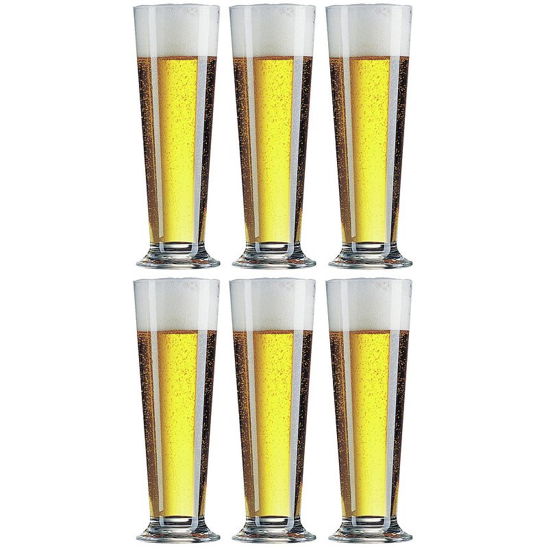 Foto van 6x stuks pilsener bierglazen voor witbier/rosebier 390 ml - bierglazen