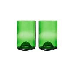 Foto van Rebottled waterglas groen 330 ml - 2 stuks