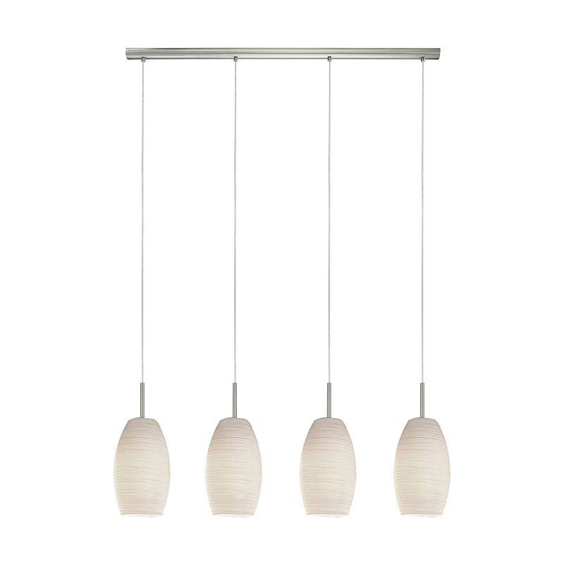 Foto van Eglo batista 3 hanglamp - e27 - 102 cm - nikkel-mat/wit