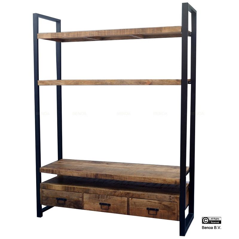 Foto van Benoa britt 3 drawer tv bookshelf 150 cm