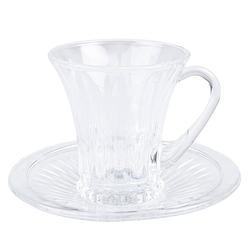 Foto van Clayre & eef kop en schotel 140 ml transparant glas servies transparant servies