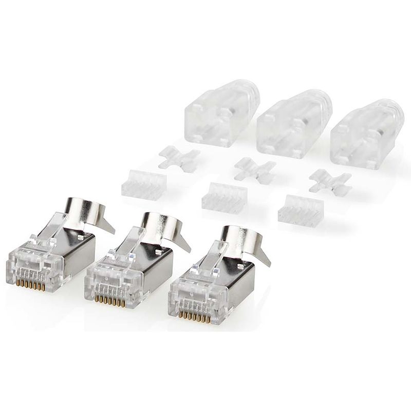 Foto van Nedis ccbw89390gy rj45-connector voor cat7 ftp netwerkkabel (set van 10)