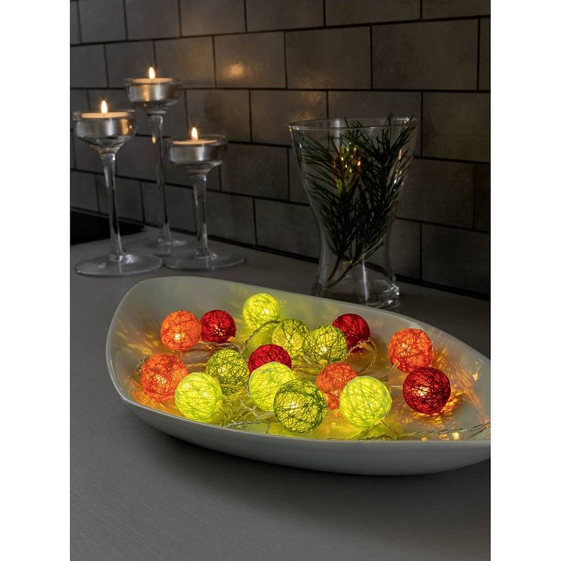 Foto van Konstsmide 3135-503 motief lichtketting ballen binnen werkt op het lichtnet led warmwit verlichte lengte: 3 m