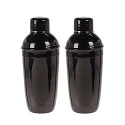 Foto van Set van 2x cocktailshakers zwart 500 ml rvs - cocktailshakers