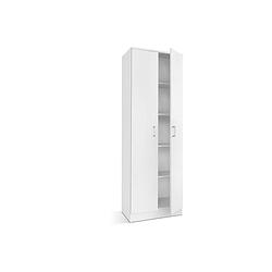 Foto van Interiax opbergkast 'samelie's 2 deuren en 4 legplanken wit (180x60x40cm)