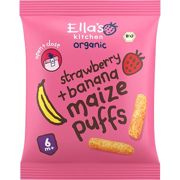 Foto van Ella's kitchen maize puffs aardbei + banaan 6+ bio 20g bij jumbo