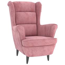 Foto van The living store fauteuil velvet - roze - 81 x 90 x 96.5 cm - max - 110 kg