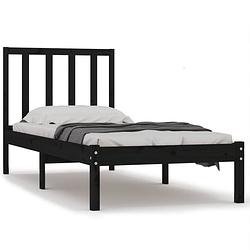 Foto van Vidaxl bedframe massief grenenhout zwart 100x200 cm