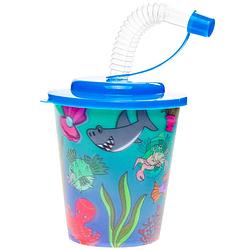 Foto van Decopatent® 12 stuks zeedieren 3d drink beker met rietje en deksel -