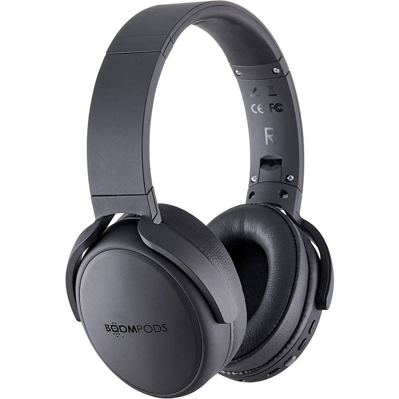 Foto van Boompods headpods anc over ear koptelefoon bluetooth zwart noise cancelling volumeregeling, vouwbaar