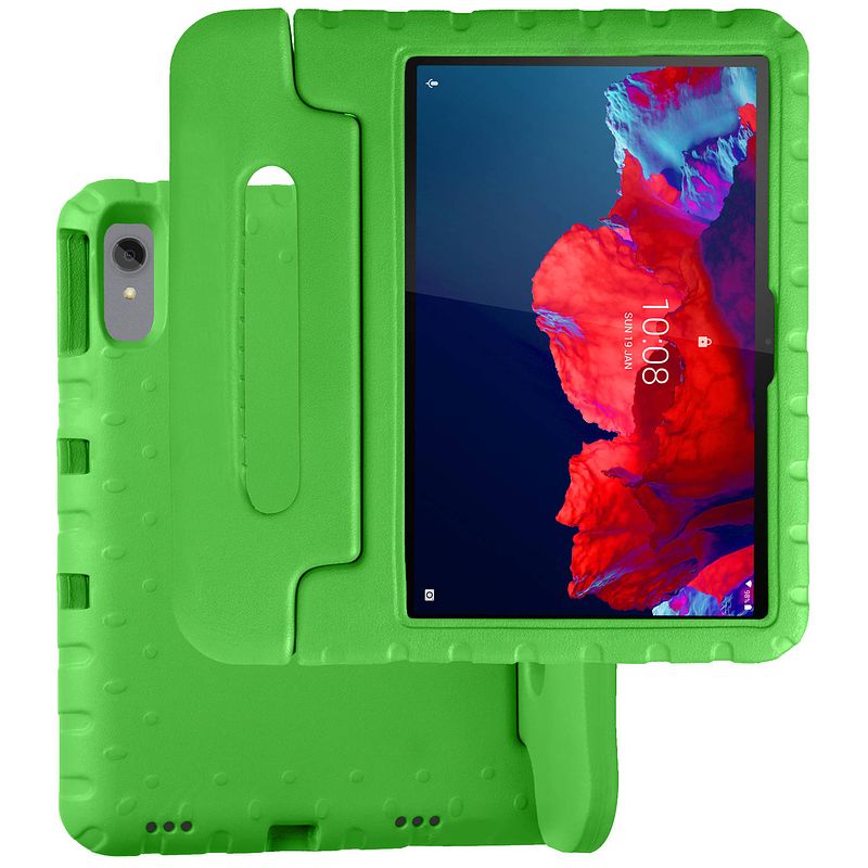 Foto van Basey lenovo tab p11 hoes - lenovo tab p11 kinderhoes - kindvriendelijke lenovo tab p11 cover kids case groen