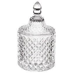 Foto van Snoeppot/voorraadpot 0,28l diamant glas met deksel - voorraadpot