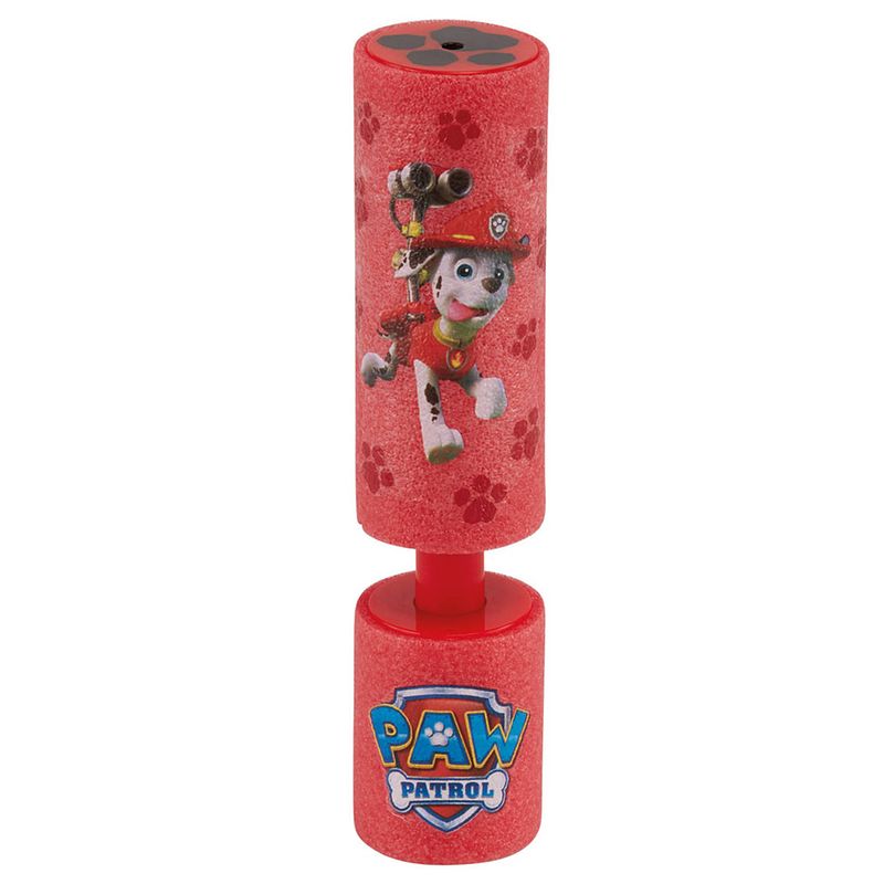 Foto van 1x paw patrol waterpistool/waterpistolen van foam rood - marshall - 15 cm - zomerspeelgoed/buitenspeelgoed