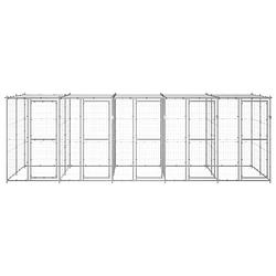 Foto van The living store hondenkennel - gegalvaniseerd staal - 550 x 220 x 180 cm - met dak en deuren