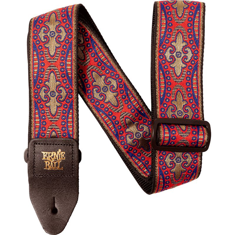 Foto van Ernie ball 4674 kashmir sunset jacquard strap extra lange gitaarband