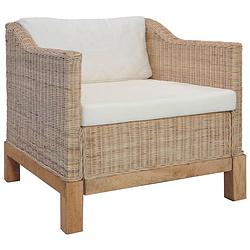 Foto van The living store rattan - bankstelset - naturel - 72 x 78 x 74 cm - duurzaam en comfortabel