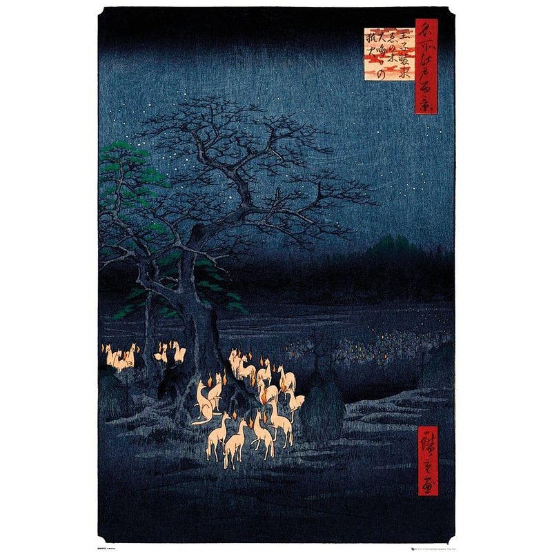 Foto van Gbeye hiroshige new years eve foxfire poster 61x91,5cm