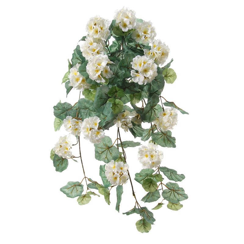 Foto van Geranium kunstplant - wit - l41 cm - kunstplanten