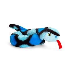 Foto van Pluche knuffel dier kleine opgerolde slang blauw 65 cm - knuffeldier