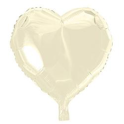 Foto van Wefiesta folieballon hartvorm 45 cm ivoor