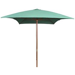 Foto van Vidaxl parasol met houten paal 200x300 cm groen