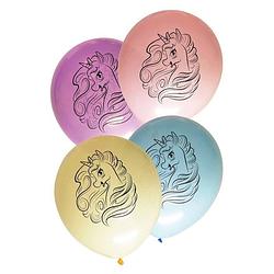 Foto van 24x stuks eenhoorn thema verjaardag feest ballonnen pastel kleuren - ballonnen