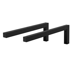 Foto van Muurbeugel set van 2 hoek l-vorm 45x15 cm zwart staal ml-design