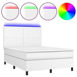 Foto van Vidaxl boxspring met matras en led kunstleer zwart 140x190 cm