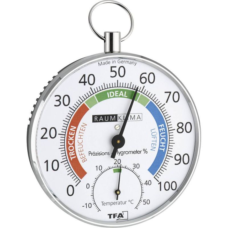 Foto van Tfa dostmann 45.2027 thermo- en hygrometer zilver