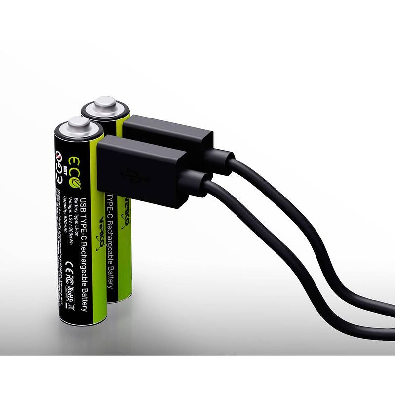 Foto van Verico verico loopenergy aaa usb-c micro-akku 900mwh 2 st. oplaadbare aaa batterij (potlood) li-ion 900 mah 1.5 v 2 stuk(s)