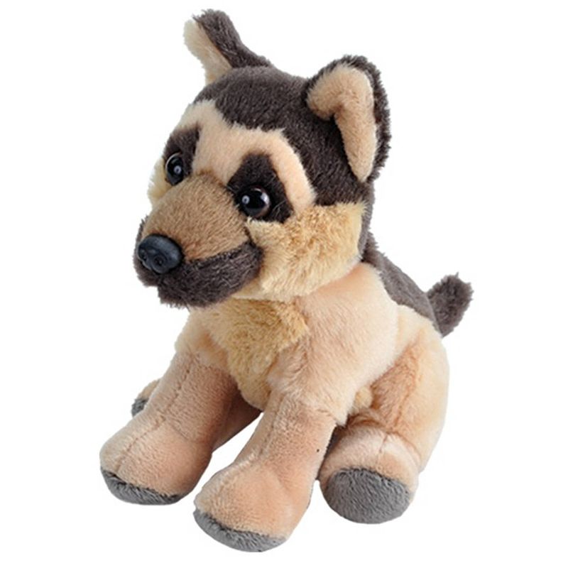 Foto van Wild republic knuffelhond herdershond junior 13 cm pluche bruin