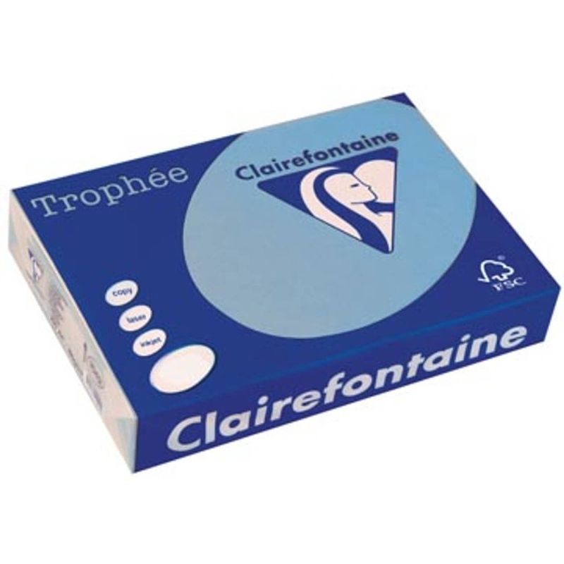 Foto van Clairefontaine trophée intens a3 koningsblauw, 80 g, 500 vel