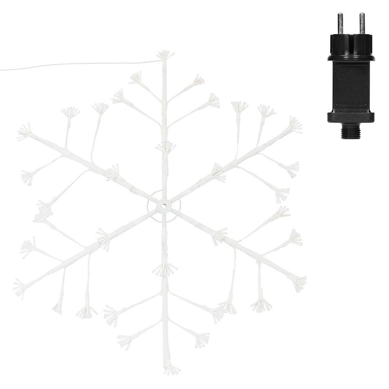 Foto van Led sneeuwvlok met 288 warm witte led'ss gemaakt van metaal